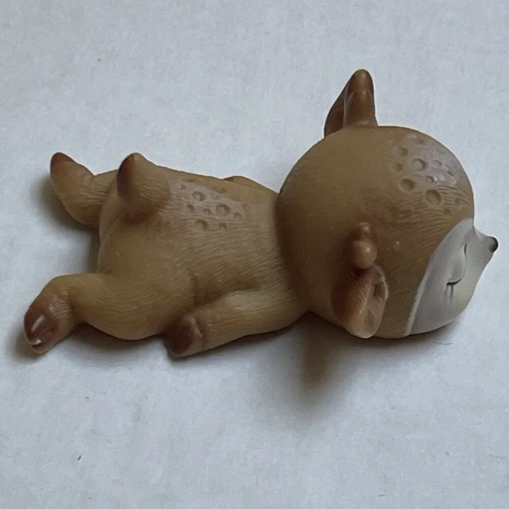 Figurines Decor Miniature Animal Ornaments Toy Sleeping Fawn
